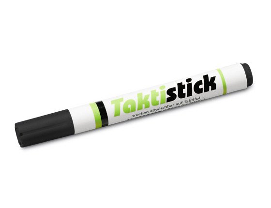 Taktifol® Stift / Taktistick Maker - abwischbar - zur Beschriftung von Lagekarten | Farbe: Schwarz