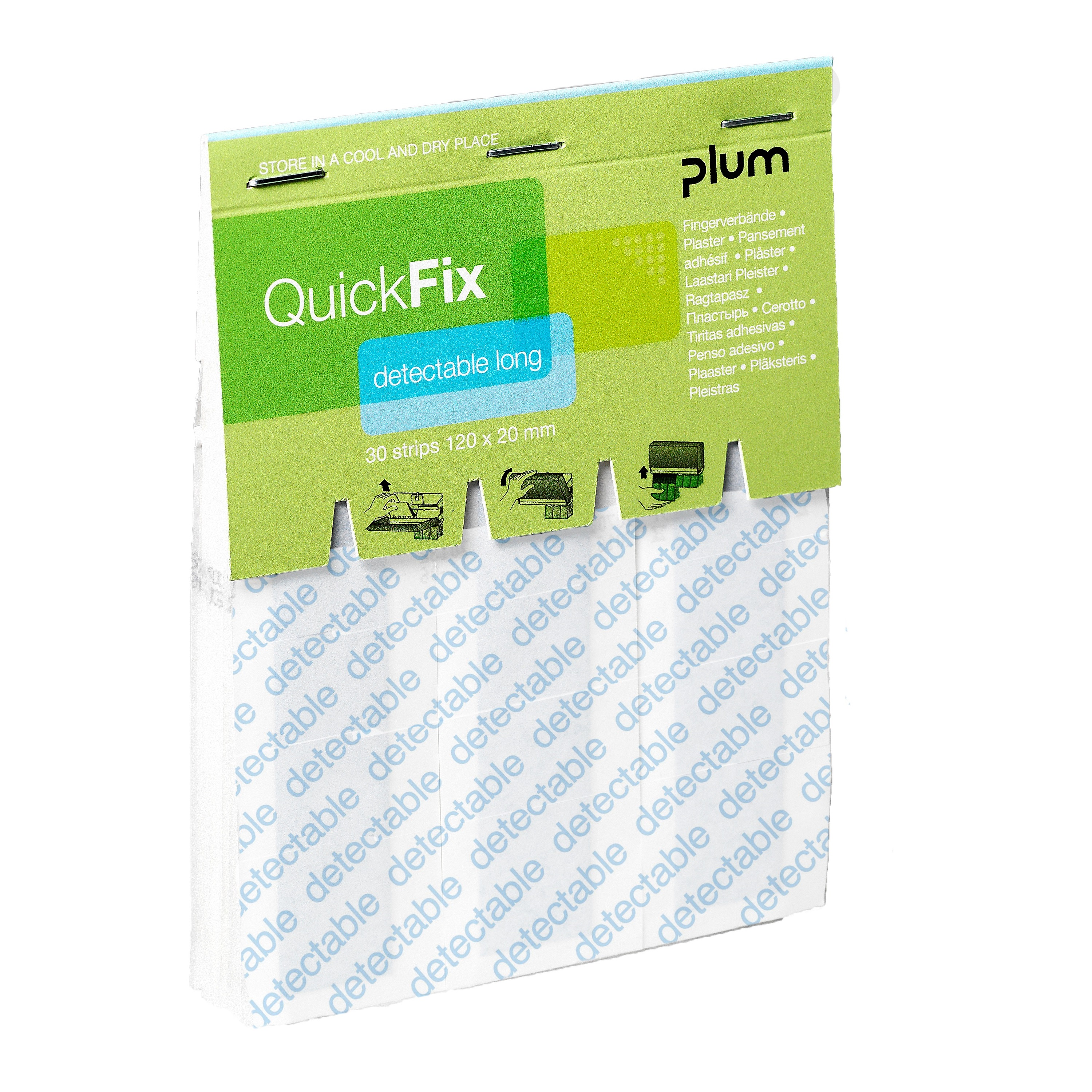 PLUM QuickFix Pflasterstrips Refills | Detectable lang | Refill á 30 Stück