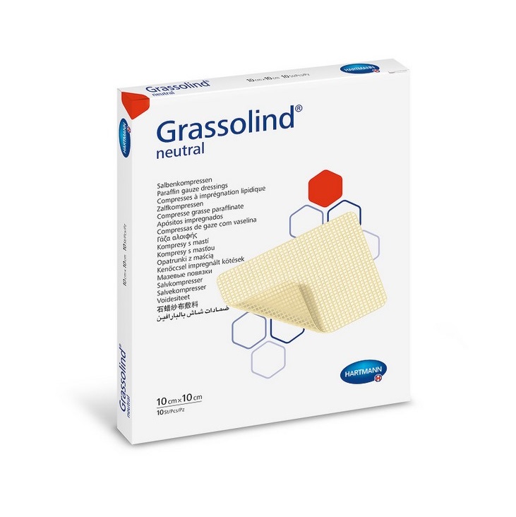 Hartmann Grassolind® wirkstofffreie Salbenkompressen | Packung á 10 Stück