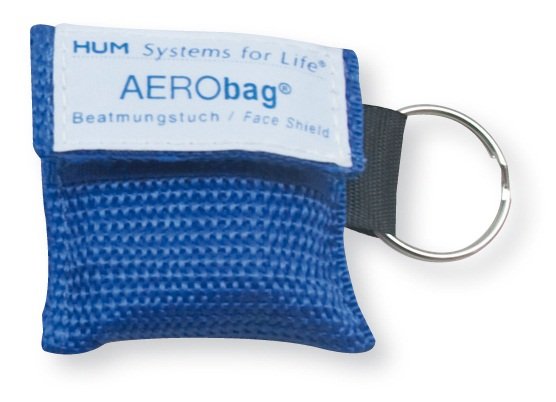 AERObag® Beatmungstuch mit Schlüsselanhänger Basis | Farbe: Blau