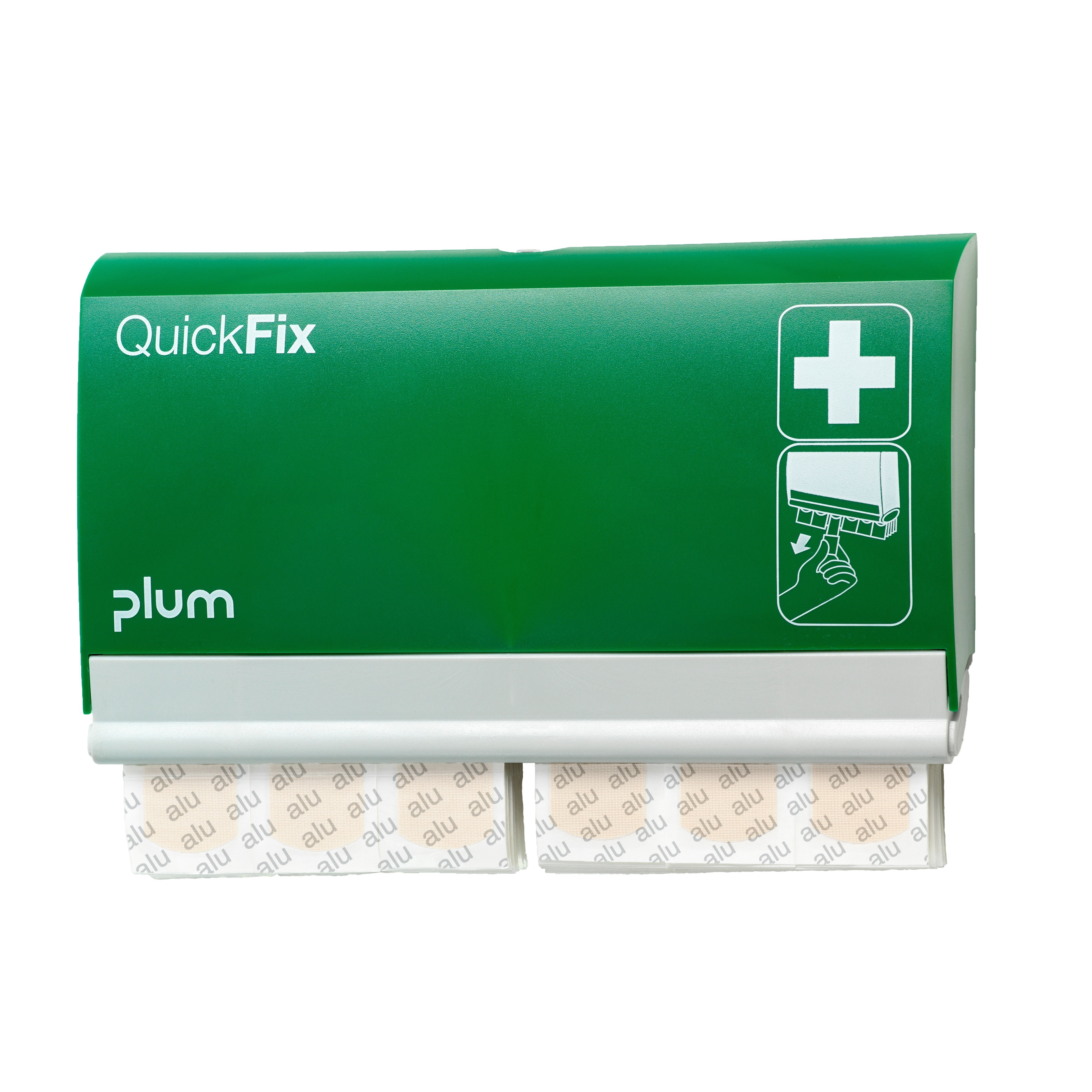 PLUM QuickFix Pflasterspender inkl. 2 x 45 Pflaster | Alu