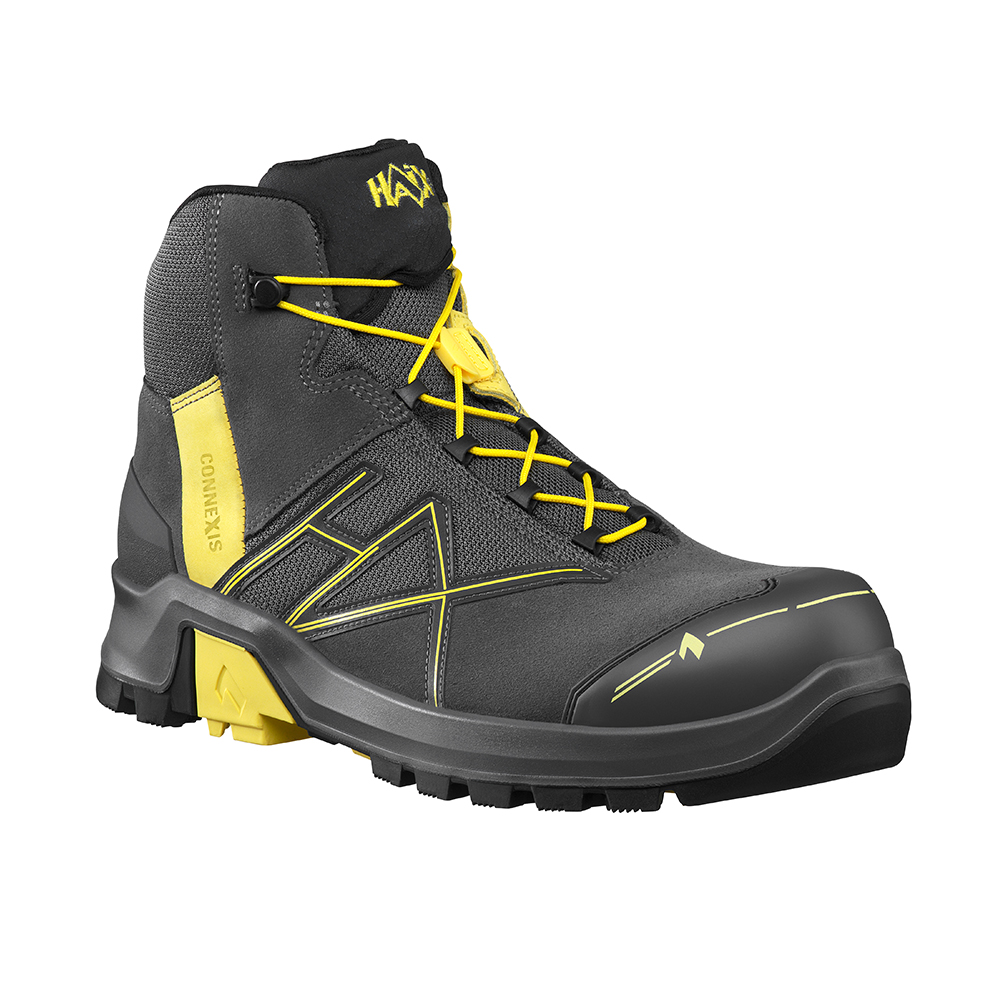 HAIX® CONNEXIS® Safety+ GTX MID Arbeitsschuh | Farbe: Grey / Yellow