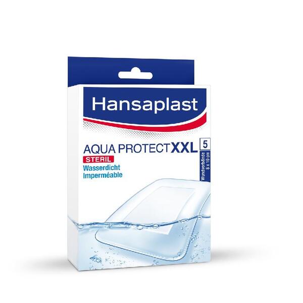 Hansaplast® Wundverband Aqua Protect XXL wasserdicht | Größe: 8 x 10 cm | Packung á 5 Stück