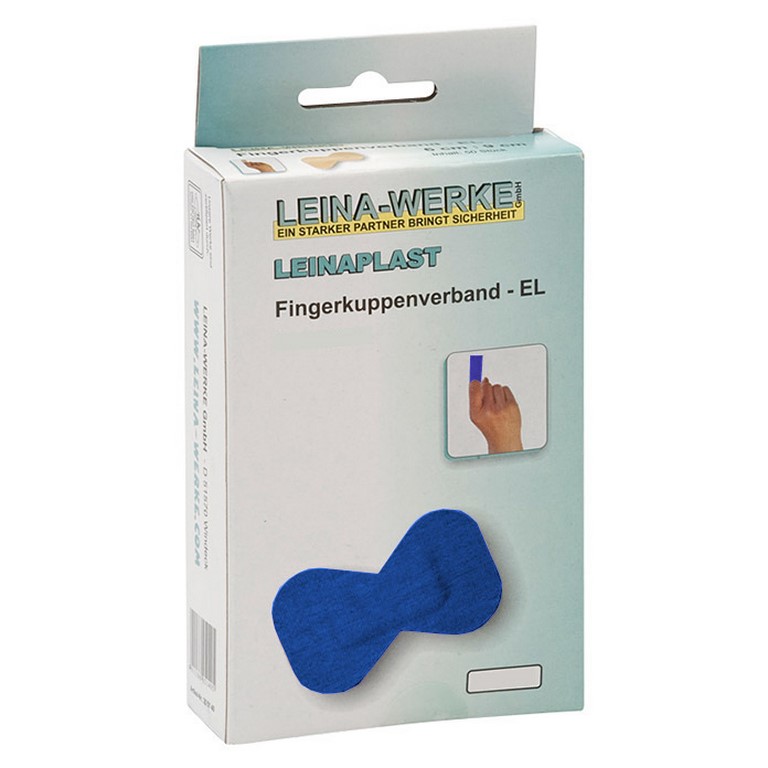 LEINA WERKE Fingerkuppenverband EL | detectable | Größe: 4,5 x 8 cm | Packung á 50 Stück