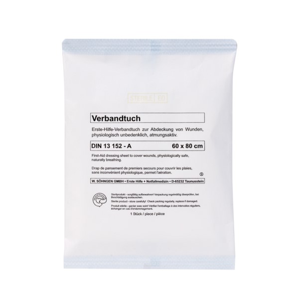 SÖHNGEN® Verbandtuch DIN SO DIN 13152-A | Größe: 60 cm x 80 cm