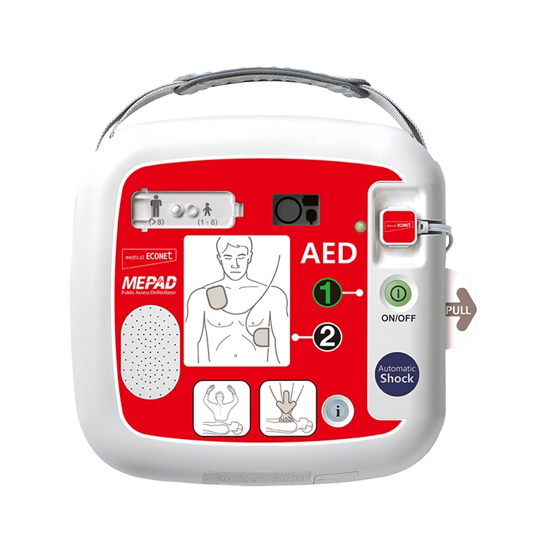 medical ECONET AED ME PAD Ersthelfer-Defibrillator inkl. Tragetasche | Vollautomatisch