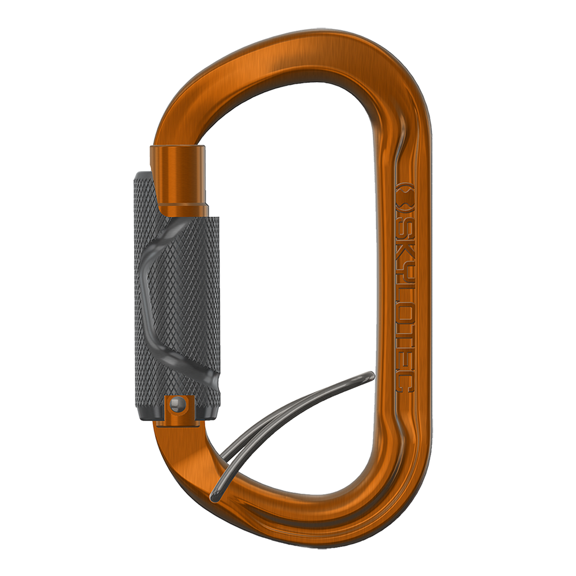 SKYLOTEC DOUBLE O TRI CB 2.0 Oval-Karabiner mit Double-Triple-Lock | Farbe: Orange/ Grau