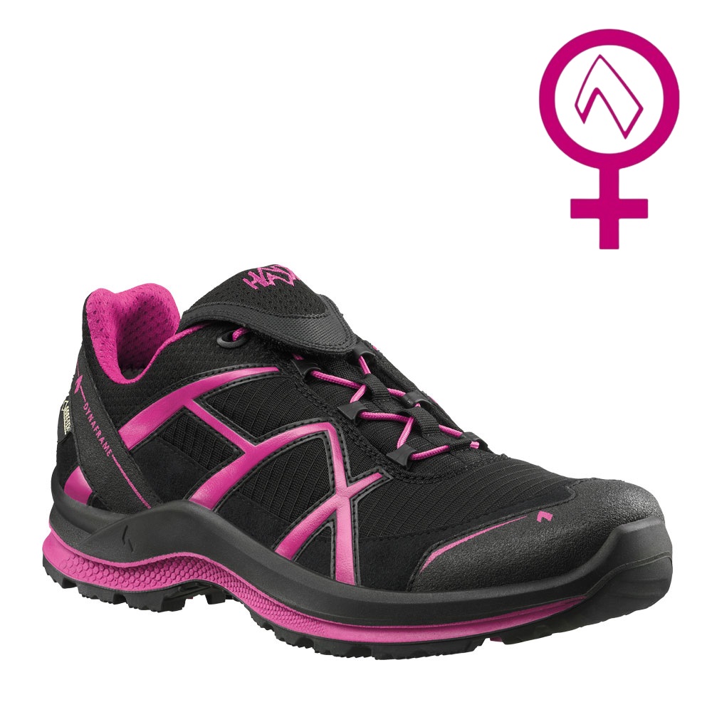 HAIX® BLACK EAGLE® Adventure 2.0 WS LOW Freizeitschuh | Farbe: Black / Magenta | Größe: 35 / UK 3.0