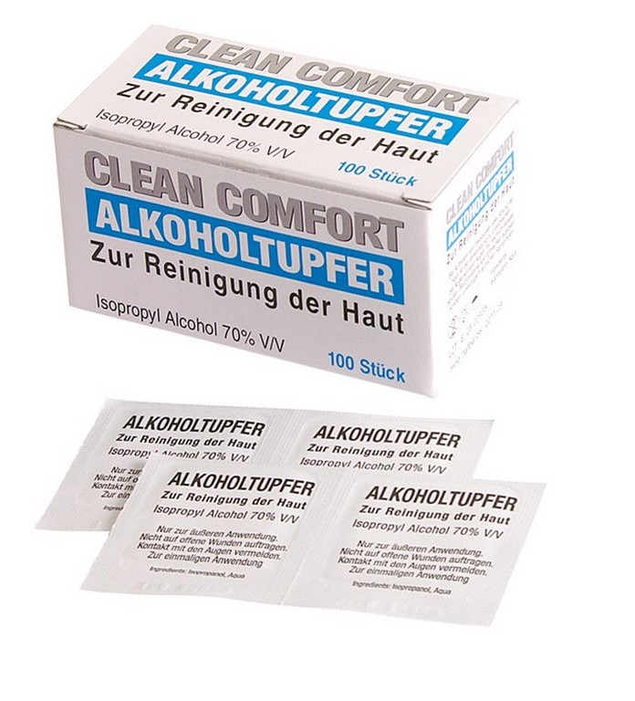 Med Comfort® Alkoholtupfer 3 x 3 cm | Packung á 100 Stück