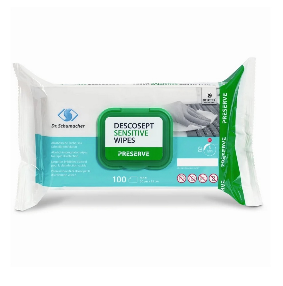 Dr. Schumacher DESCOSEPT® SENSITIVE WIPES | Flowpack mit 60 Tücher