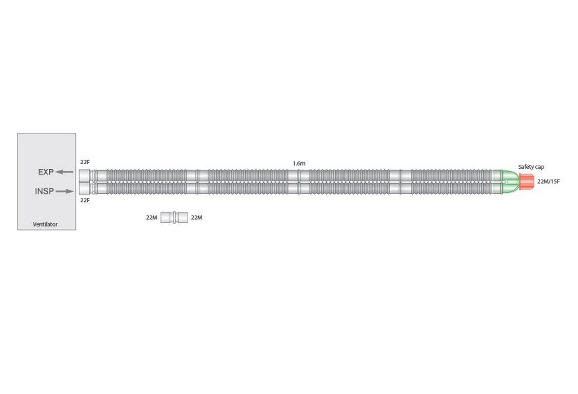 Intersurgical® Flextube™ Beatmungssystem | Standard 22 mm | Länge: 160 cm