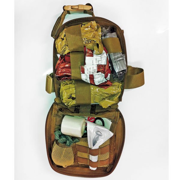 Tac Med Solutions™ TacMed™ Drop Leg Pouch / DLP Beintasche - gefüllt - Farbe: Sand