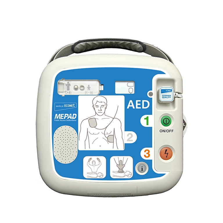 medical ECONET AED ME PAD Ersthelfer-Defibrillator inkl. Tragetasche | Halbautomatisch