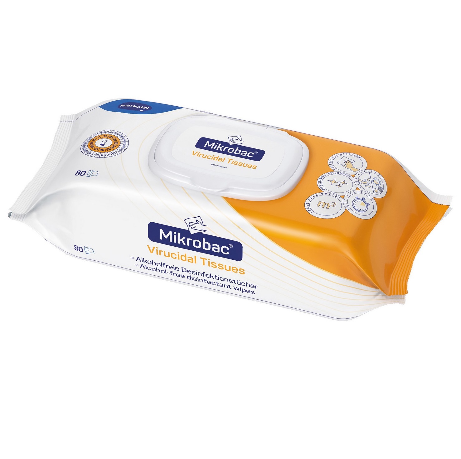 Hartmann Mikrobac® Virucidal Tissues Schnell-Desinfektionstücher | Packung á 80 Tücher