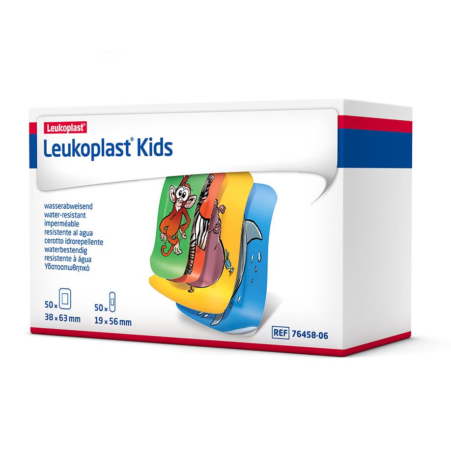 BSN medical® Leukoplast® kids Pflasterstrips | Größe: 1,9 x 5,6 cm  / 3,8 x 6,3 cm | Packung á 100 S