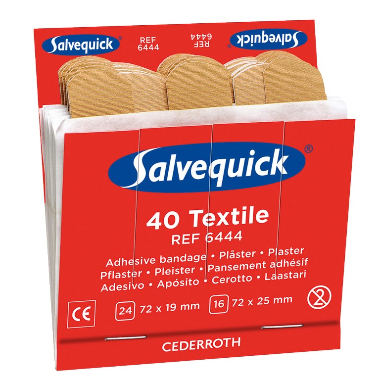 Cederroth® Salvequick® Pflasterstrips REF 6444 | elastisch | Refill á 40 Stück