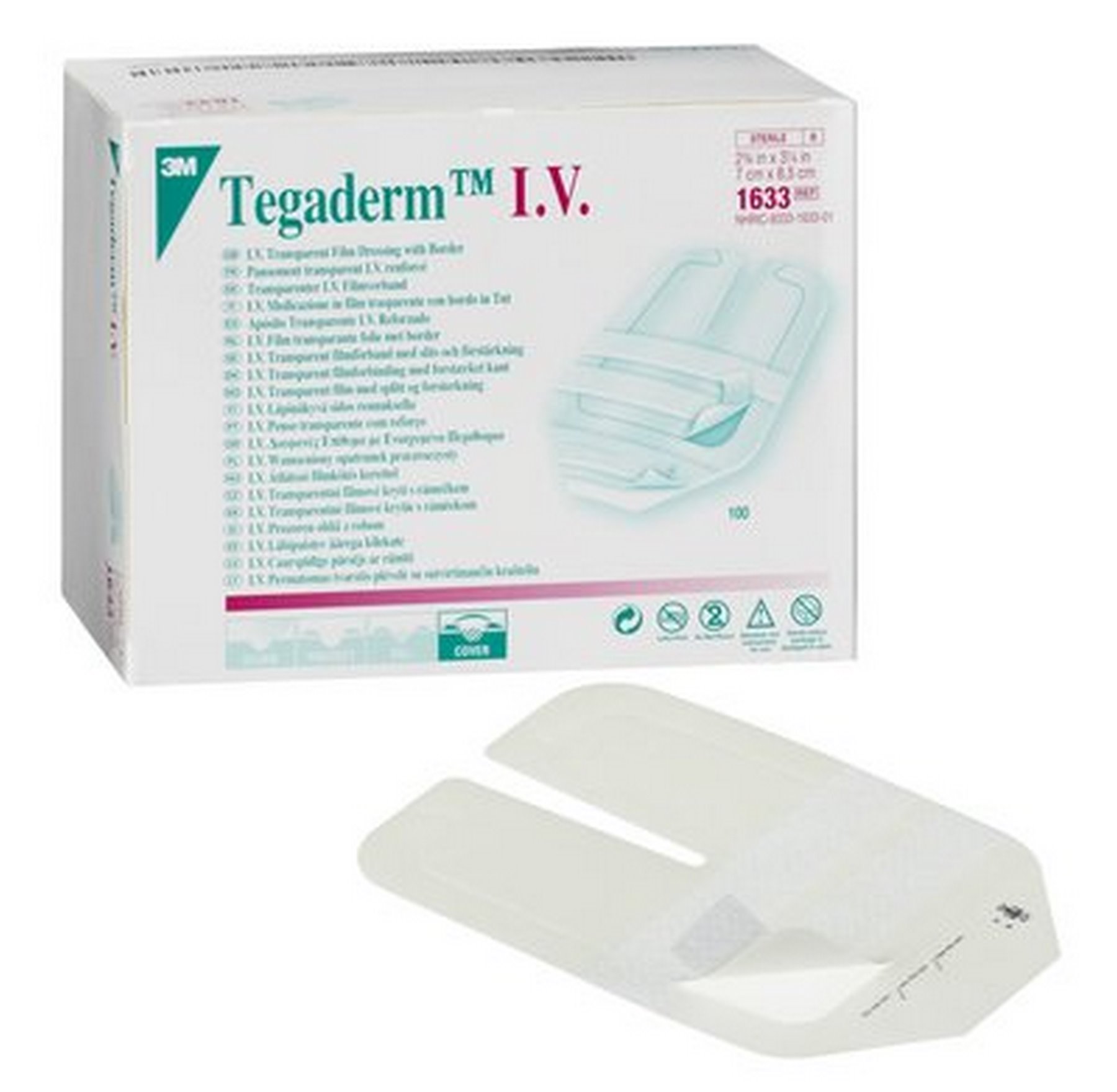 3M™ Tegaderm I.V. Kanülenpflaster | Größe: 7 x 8,5 cm | Packung á 100 Stück